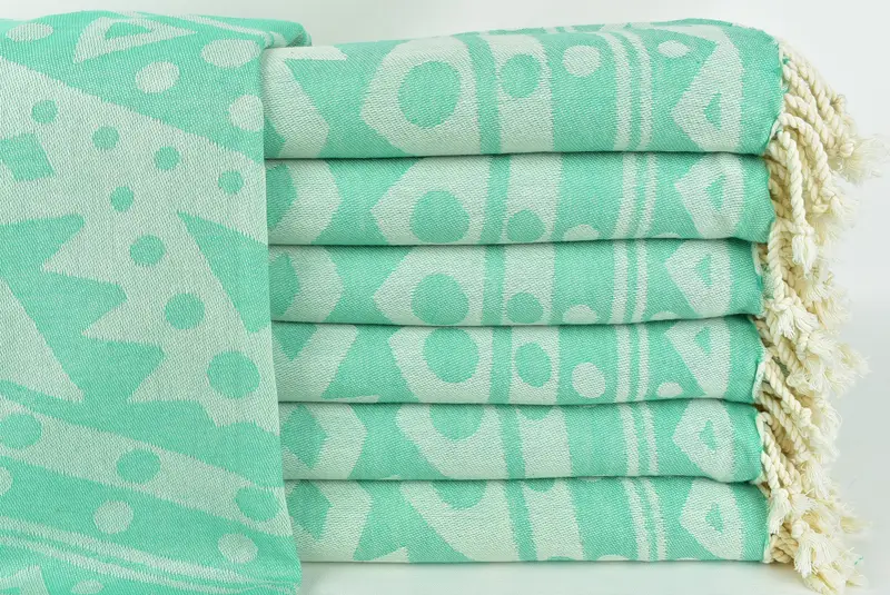 Housewarming Gift, Bridal Shower Gift, 70x40 Cotton Round Pattern Towel, Bachelor Towel, Bridesmaid Gifts, House Warming Gift, Gym Towel - 3
