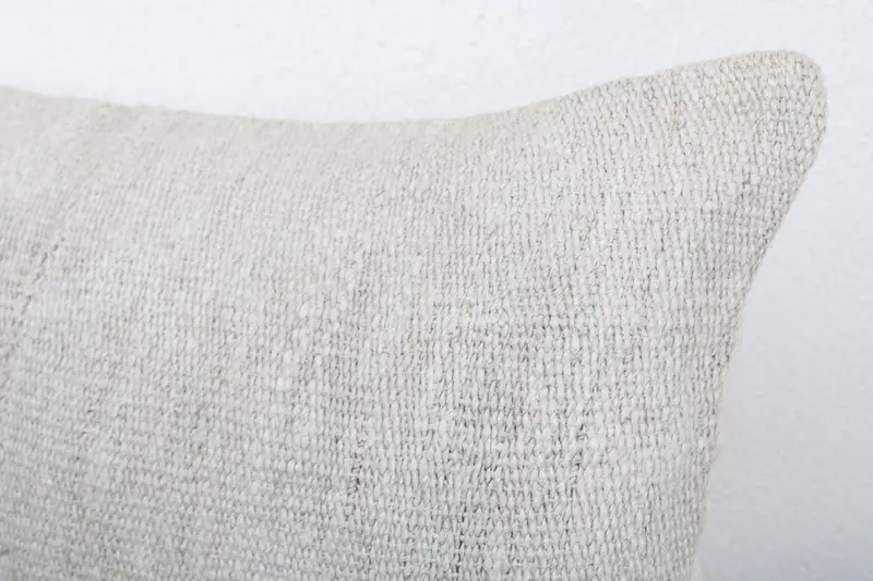 Vintage Kilim Pillow, Kilim Pillow, Pillow Cover, Handmade Throw Pillow Case, Authentic Pillow Sham, 12x20 White Cushion, Home Decor Pillow - 5
