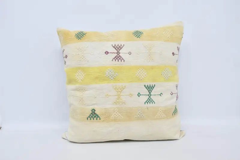 Outdoor Bolster Pillow Case, Rustic Pillow, Handmade Kilim Cushion, 32x32 White Cushion Case, Pillow, Gift Pillow, Antique Pillows - 1