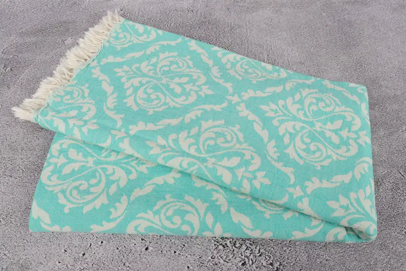 Monogram Beach Towel, 68x36 Cotton Baroque Towel, Quick-dry peshtemal, Bathroom Towel, Monogrammed Turkish Towel, Travel Towel, Embroidered Towel - 7