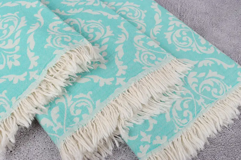 Monogram Beach Towel, 68x36 Cotton Baroque Towel, Quick-dry peshtemal, Bathroom Towel, Monogrammed Turkish Towel, Travel Towel, Embroidered Towel - 6