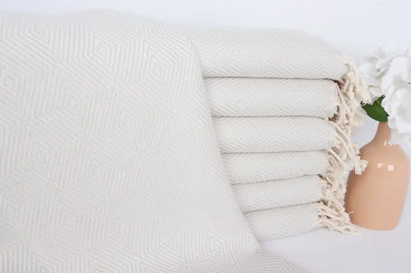 Handwoven Turkish bath towel, Organic towel, Sand-resistant towel, 74x40 Cotton Diamond Towel, Personalized Beach Towel, Wedding Day Gift For Bride - 1