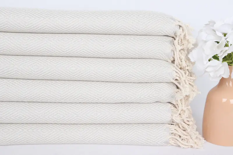 Handwoven Turkish bath towel, Organic towel, Sand-resistant towel, 74x40 Cotton Diamond Towel, Personalized Beach Towel, Wedding Day Gift For Bride - 3