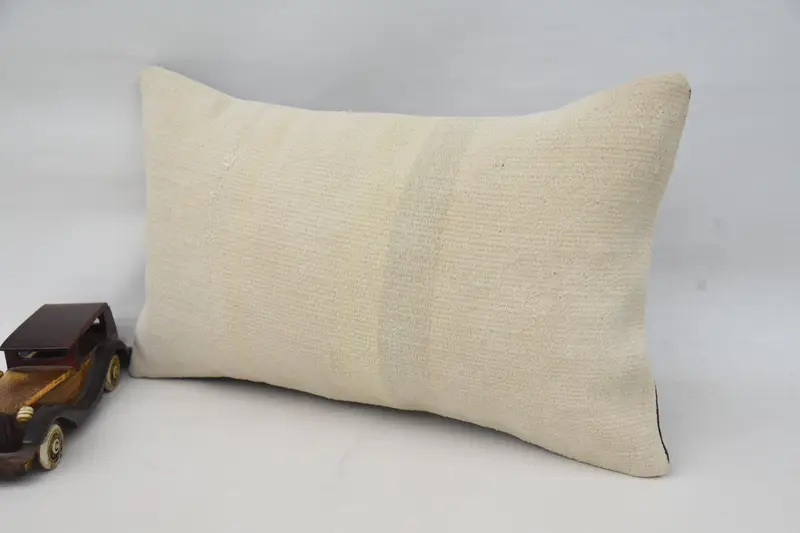 Cushion Case, 12x20 Beige Cushion, Crochet Pattern Pillow Sham, Gift Pillow, Pet Pillow Sham, Natural Cushion, Antique Pillows, Pillow for Sofa - 3