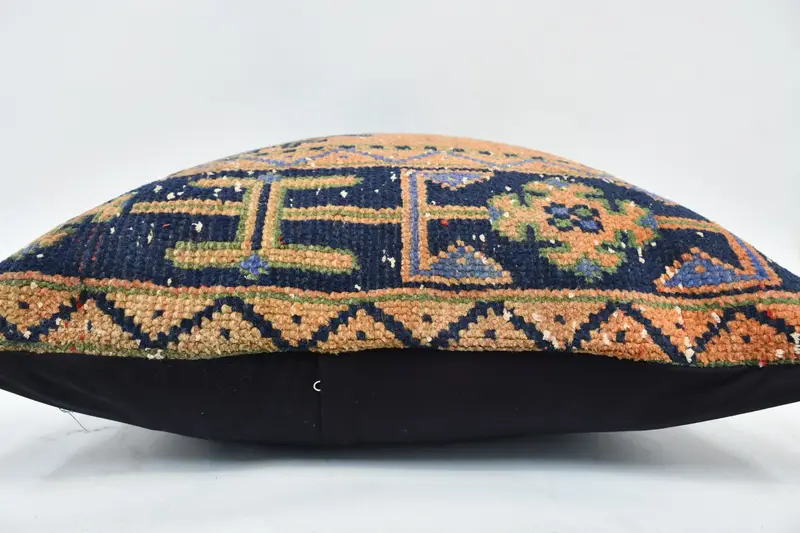Tapestry Cushion, Turkish Kilim Pillow, Cushion Cover, Home Decor Pillow, Pattern Throw Pillow Sham, 28x28 Blue Pillow Sham, Kilim Pillow Cover - 5