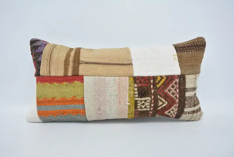 12x24 Beige Cushion Cover, Gift Pillow, Kilim Cushion Sham, Neutral Throw Pillow Sham, Bolster Throw Cushion Case, Home Decor Pillow, Cushion - 1