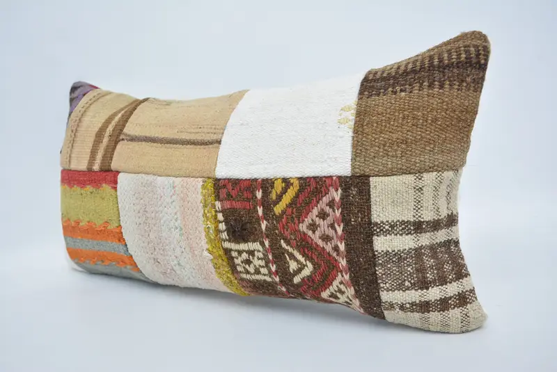12x24 Beige Cushion Cover, Gift Pillow, Kilim Cushion Sham, Neutral Throw Pillow Sham, Bolster Throw Cushion Case, Home Decor Pillow, Cushion - 4