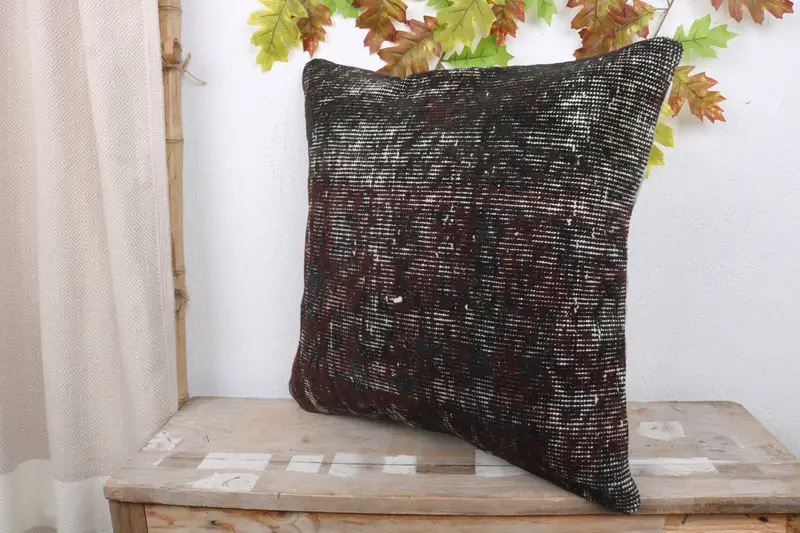 20x20 Brown Pillow Cover, Gift Pillow, Seat Pillow, Traditional Cushion Cover, Antique Pillows, Cushion Cover, Turkish Kilim Pillow - 5