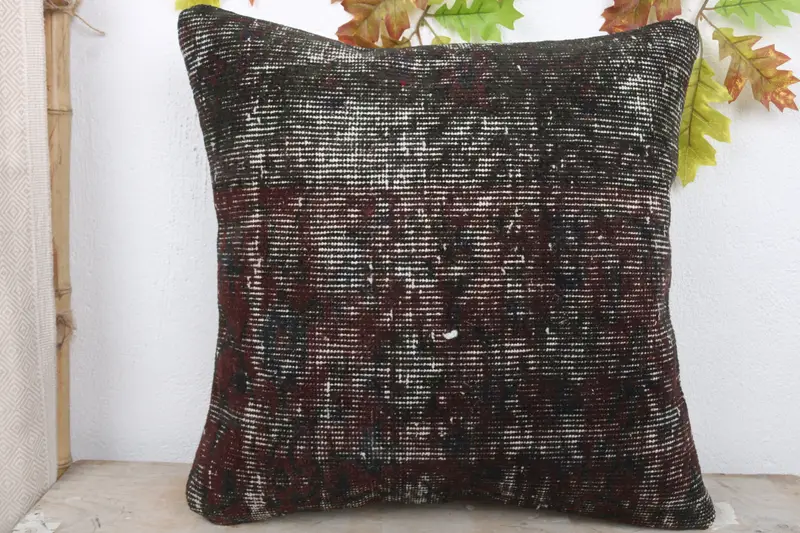 20x20 Brown Pillow Cover, Gift Pillow, Seat Pillow, Traditional Cushion Cover, Antique Pillows, Cushion Cover, Turkish Kilim Pillow - 2