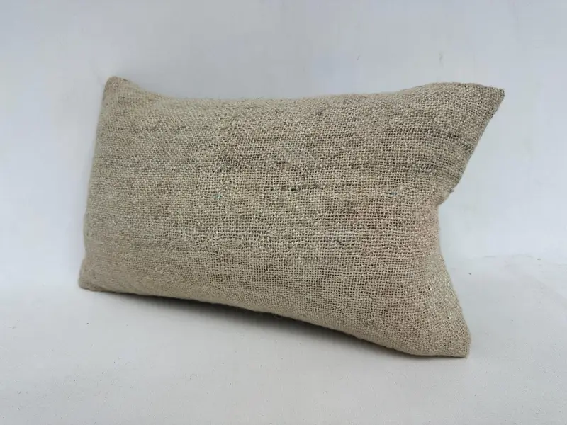 Pillow Sham, Pattern Throw Cushion Case, 12x20 Beige Cushion Cover, Vintage Kilim Throw Pillow, Interior Designer Pillow, Kilim Cushion Sham - 4