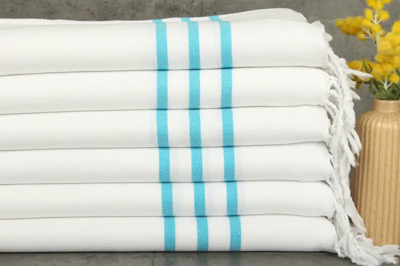 Turkish Hand Towel Striped Beige, 24x40 Inches, Cotton