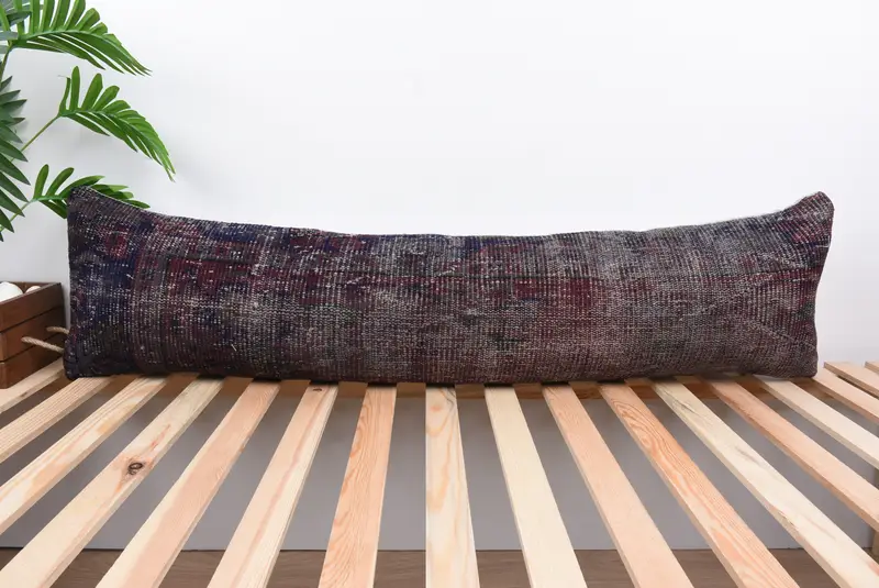 Cushion, Kilim Cushion Sham, Home Decor Pillow, Kilim Pillow, Wool Kilim Pillow Pillow Cover, Pattern Throw Pillow Case, 12x48 Blue Pillow Cover - 1