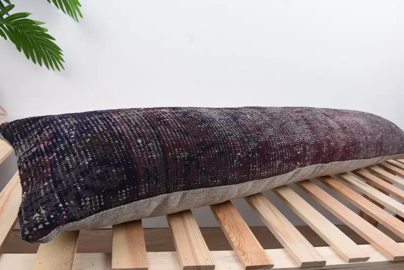 Cushion, Kilim Cushion Sham, Home Decor Pillow, Kilim Pillow, Wool Kilim Pillow Pillow Cover, Pattern Throw Pillow Case, 12x48 Blue Pillow Cover - 6