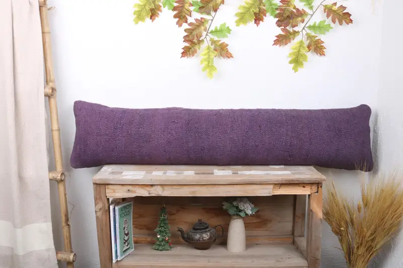12x48 Purple Pillow, Home Decor Pillow, Cushion Cover, Boho Pillow Sham Cover, Tapestry Cushion Cover, Antique Pillows, Christmas Pillow Sham - 1