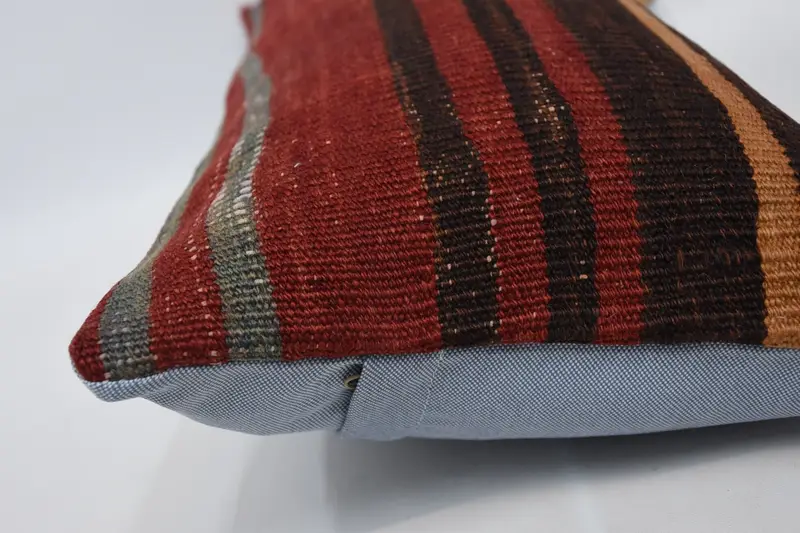 Pillow, Pillow for Couch, Vintage Pillow, Handmade Kilim Cushion, Designer Throw Cushion Case, 12x24 Red Pillow, Decorative Pillow - 5