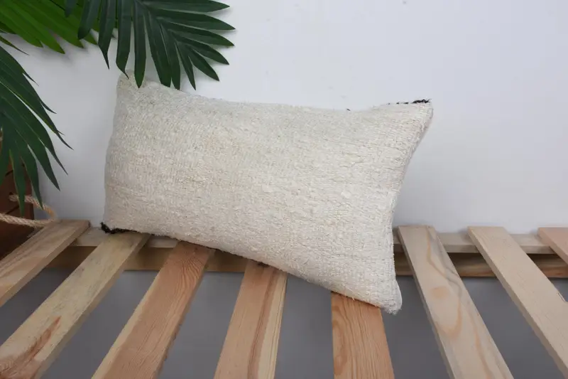 8x16 White Pillow Cover, Pillow, Pillow for Sofa, Throw Kilim Pillow, Sustainable Cushion, Vintage Pillow, Bed Cushion Case - 5