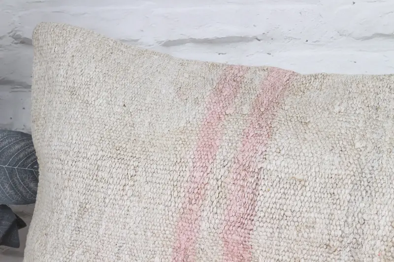 Retro Pillow, 16x48 White Cushion Case, Pillow for Couch, Boho Pillow Sham Cover, Kilim Pillow Cover, Toss Cushion, Pillow Case - 2