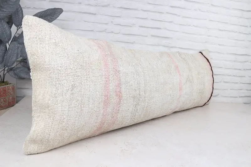 Retro Pillow, 16x48 White Cushion Case, Pillow for Couch, Boho Pillow Sham Cover, Kilim Pillow Cover, Toss Cushion, Pillow Case - 4