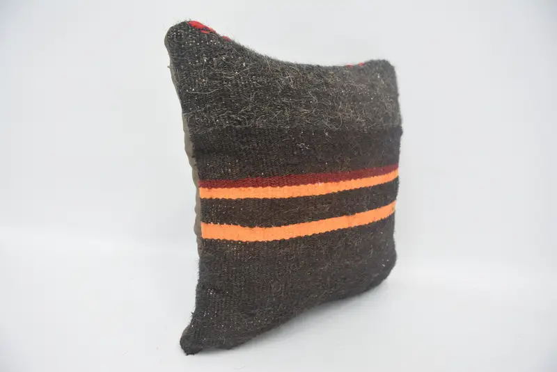 Home Decor Pillow, 14x14 Brown Pillow, Boho Pillow Sham Cover, Bright Pillow Sham, Cushion Case, Handmade Rug Seat Cushion Case, Pillow for Sofa - 3