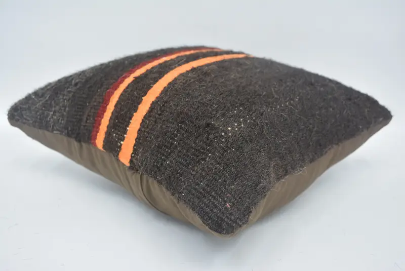 Home Decor Pillow, 14x14 Brown Pillow, Boho Pillow Sham Cover, Bright Pillow Sham, Cushion Case, Handmade Rug Seat Cushion Case, Pillow for Sofa - 6