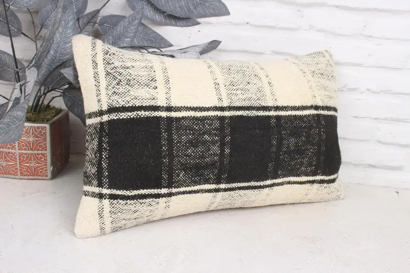 Kilim Pillow, Personalized Gift Pillow Cushion Case, 12x20 White Cushion, Kilim Pillow Cover, Authentic Cushion Case, Boho Pillow, Cushion Case - 3