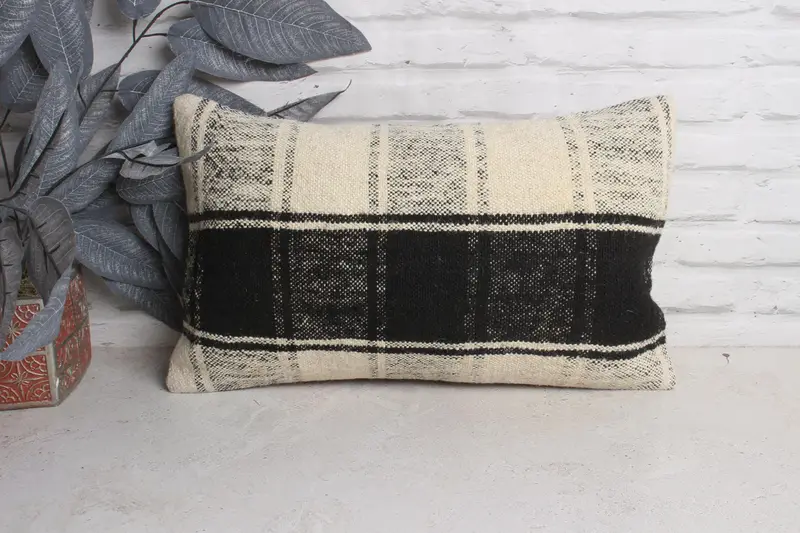 Kilim Pillow, Personalized Gift Pillow Cushion Case, 12x20 White Cushion, Kilim Pillow Cover, Authentic Cushion Case, Boho Pillow, Cushion Case - 1