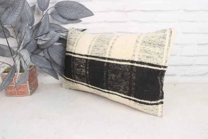 Kilim Pillow, Personalized Gift Pillow Cushion Case, 12x20 White Cushion, Kilim Pillow Cover, Authentic Cushion Case, Boho Pillow, Cushion Case - 4