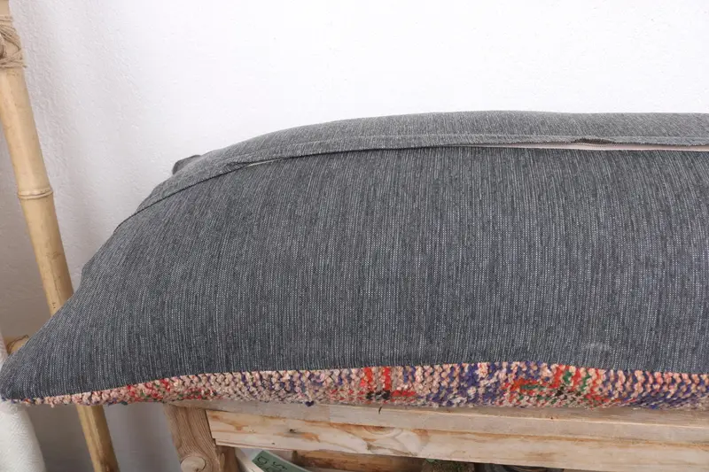 Ethnic Throw Pillow Cover, 16x36 Beige Pillow Case, Antique Pillows, Office Chair Cushion Case, Boho Pillow, Kilim Pillow, Pillow Case - 7