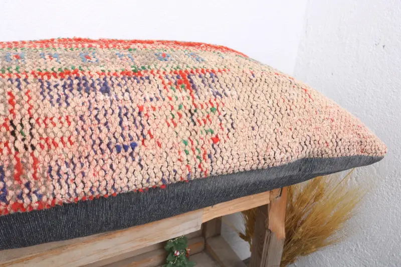 Ethnic Throw Pillow Cover, 16x36 Beige Pillow Case, Antique Pillows, Office Chair Cushion Case, Boho Pillow, Kilim Pillow, Pillow Case - 6