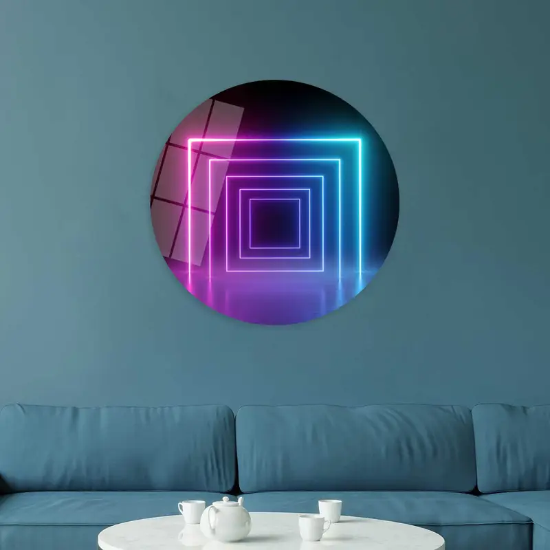 エンチャンテッド キャンバス: ライト ポータル & ネオン トンネル アート プリント