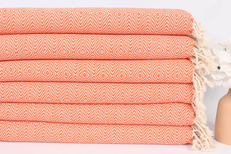 Organic Towel, Bridal Party Gifts, Monogram Kitchen Towel, Monogrammed Hand Towel, 36x18 Cotton Zigzag Diamond Towel, Turkish Towel Hand Towel - 3