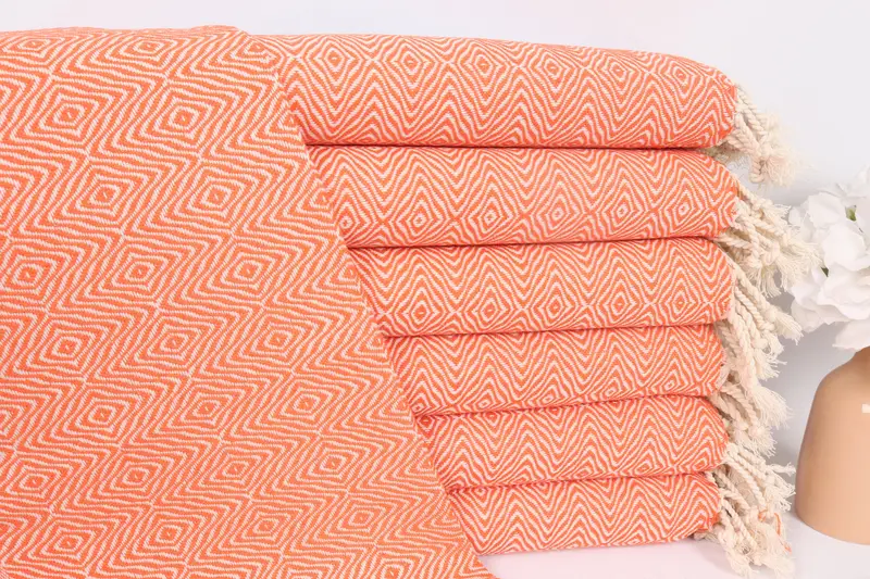Organic Towel, Bridal Party Gifts, Monogram Kitchen Towel, Monogrammed Hand Towel, 36x18 Cotton Zigzag Diamond Towel, Turkish Towel Hand Towel - 1