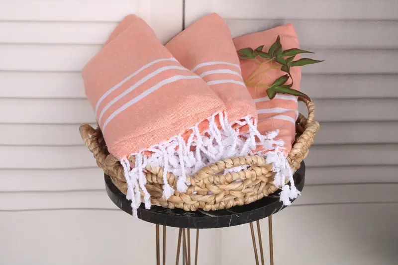 Personalized Kitchen Towel, Small Bath Towels, Beach Wedding Favor, Valentines Day Gift For Him, Custom Hand Towel, 40x24 Cotton Striped Towel - 5