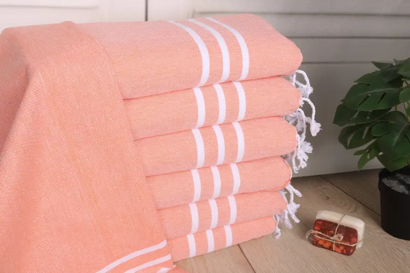 Personalized Kitchen Towel, Small Bath Towels, Beach Wedding Favor, Valentines Day Gift For Him, Custom Hand Towel, 40x24 Cotton Striped Towel - 1