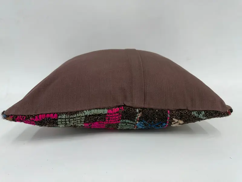 Gift Pillow, Home Decor Pillow, Cushion, 16x16 Brown Cushion Cover, Traditional Cushion, Retro Pillow Sham, Vintage Kilim Pillow - 7