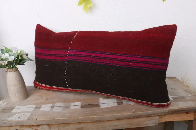 Traditional Pillow Sham, Kilim Pillow, Interior Designer Pillow, Art Deco Cushion, Cushion, Turkish Pillow, 12x24 Brown Cushion Cover - 4