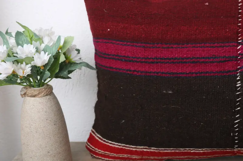 Traditional Pillow Sham, Kilim Pillow, Interior Designer Pillow, Art Deco Cushion, Cushion, Turkish Pillow, 12x24 Brown Cushion Cover - 3
