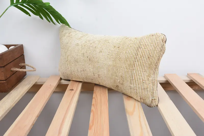 8x16 Beige Pillow Case, Home Decor Pillow, Pillow for Couch, Ethnical Kilim Rug Pillow, Pillow Sham, Vintage Kilim Pillow Pillow Cover - 5