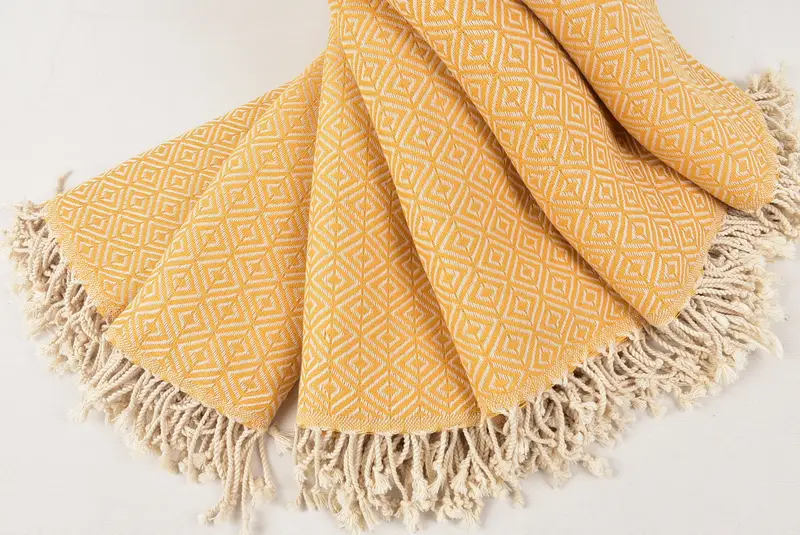 Thin towel, 70x40 Cotton Diamond Towel, Bridal Shower Gift, Sand-free peshtemal towel for the beach, Valentines Gift, Bachelorette Party Favors - 4