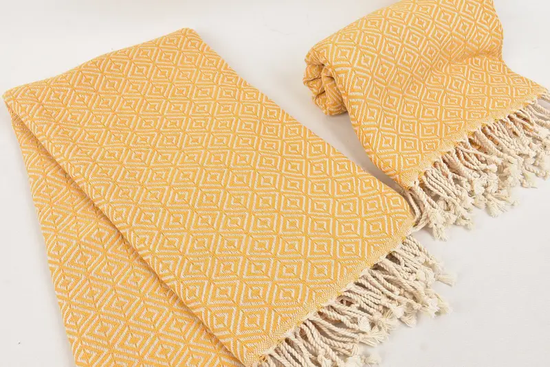 Thin towel, 70x40 Cotton Diamond Towel, Bridal Shower Gift, Sand-free peshtemal towel for the beach, Valentines Gift, Bachelorette Party Favors - 7