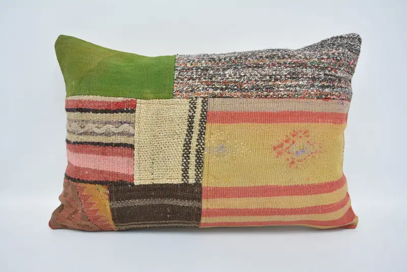Christmas Cushion Cover, Cushion Case, Kilim Cushion Sham, Turkish Pillow, Retro Pillow Case, 16x24 Green Pillow Cover, Boho Pillow Sham Cover - 1