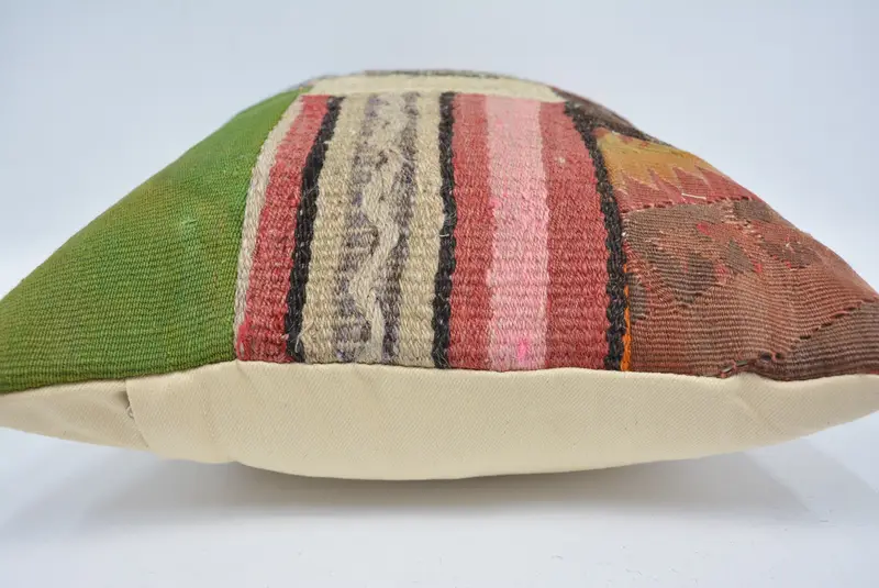 Christmas Cushion Cover, Cushion Case, Kilim Cushion Sham, Turkish Pillow, Retro Pillow Case, 16x24 Green Pillow Cover, Boho Pillow Sham Cover - 5