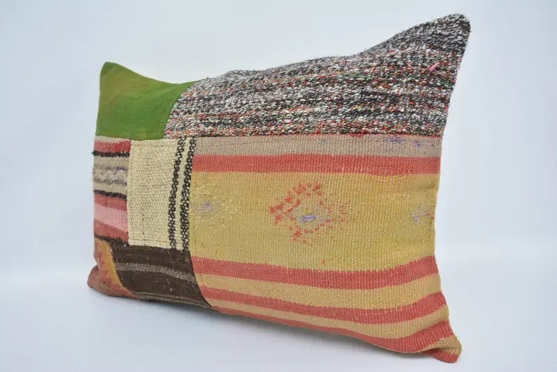 Christmas Cushion Cover, Cushion Case, Kilim Cushion Sham, Turkish Pillow, Retro Pillow Case, 16x24 Green Pillow Cover, Boho Pillow Sham Cover - 4