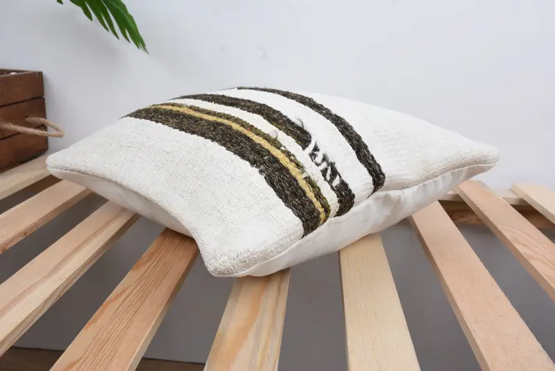 Boho Pillow Sham Cover, Boho Pillow, 14x14 White Pillow, Bolster Pillow Cover, Outdoor Bolster Pillow Sham, Chair Pillow, Cushion Case, Kilim Pillow - 6