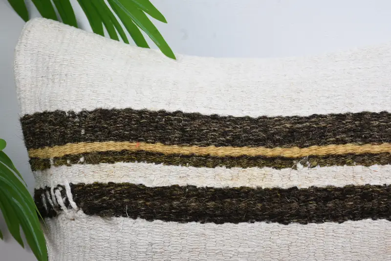 Boho Pillow Sham Cover, Boho Pillow, 14x14 White Pillow, Bolster Pillow Cover, Outdoor Bolster Pillow Sham, Chair Pillow, Cushion Case, Kilim Pillow - 2