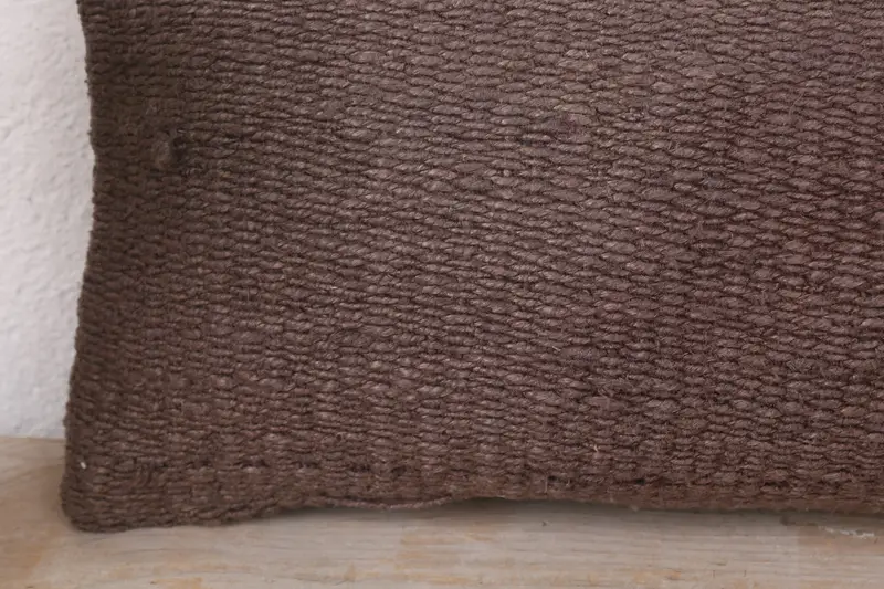 Cushion, Kilim Pillow Cover, Kilim Cushion Sham, 8x16 Brown Pillow Cover, Hippie Throw Cushion Case, Kilim Pillow, Decorative Bolster Pillow - 3