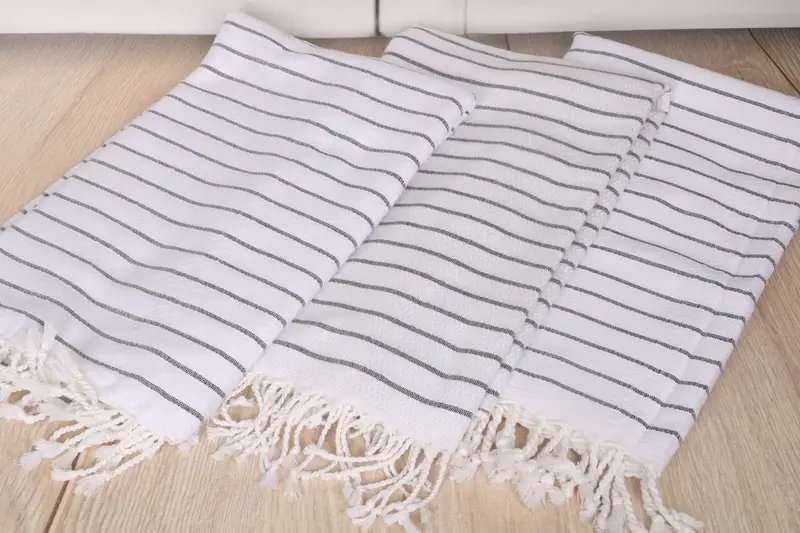 Custom Wedding Gifts, Eco-Friendly Turkish Towel, Grandma Gift, Absorbent towel, Monogrammed Beach Towel, 70x40 Cotton Striped Towel, Holiday Towel - 6
