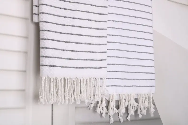 Custom Wedding Gifts, Eco-Friendly Turkish Towel, Grandma Gift, Absorbent towel, Monogrammed Beach Towel, 70x40 Cotton Striped Towel, Holiday Towel - 8
