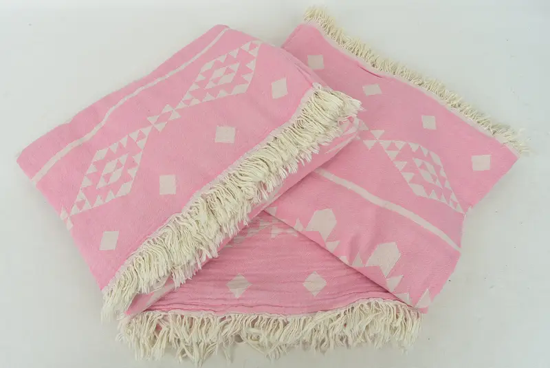 Custom Blanket, Xmas Gifts, Custom Shower Curtain, Bedspread, Wedding Hand Made Gift, Turkish Blanket, 70x60 Cotton Geometric Towel, Organic Throw - 6