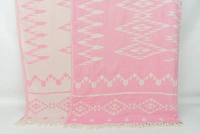 Custom Blanket, Xmas Gifts, Custom Shower Curtain, Bedspread, Wedding Hand Made Gift, Turkish Blanket, 70x60 Cotton Geometric Towel, Organic Throw - 7